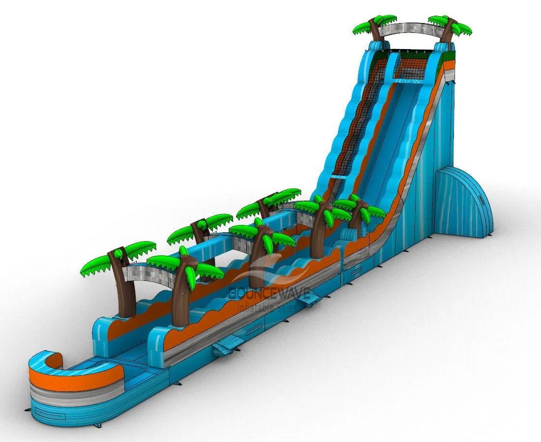 24ft Fiji Falls Single Lane Inflatable Water Slide With Slip & Slide