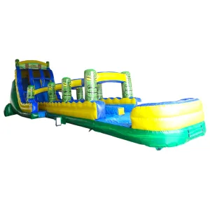 24ft Tiki Typhoon Dual Lane 2pc Commercial Water Slide with Inflatable Slip & Slide