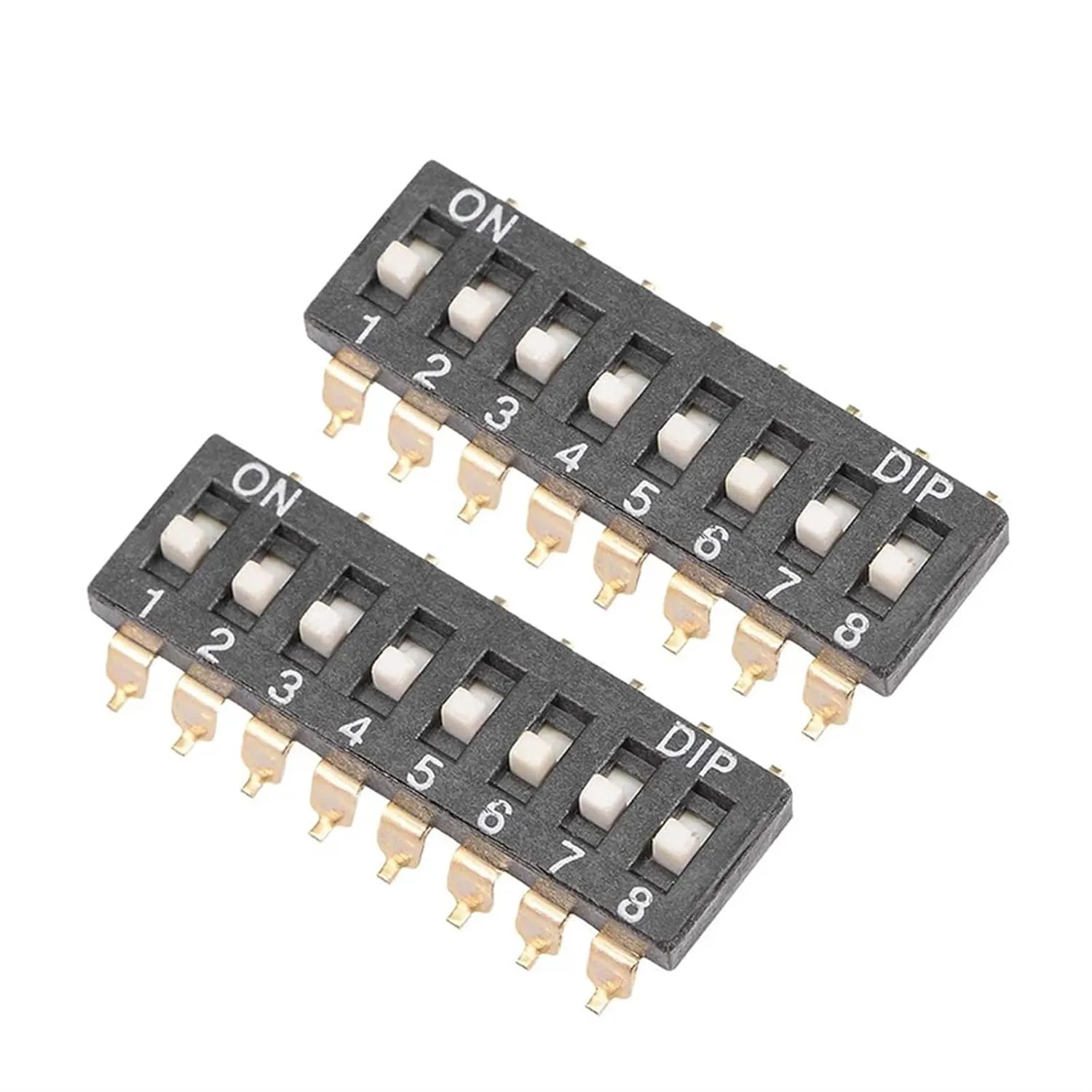 5 Pcs Slide Type SMT SMD Dip Switch 2.54mm Pitch 1P 2P 3P 4P 5P 6P 8 Pin Positions Way Snap Switchs Black(6p)