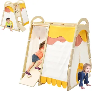 7 in 1 Indoor Playground Jungle Gym Playset, Climbing Toys for Toddlers, Indoor Playground Set with Tent, Slide, Monkey Bars, Playground for Kids Easy Assembly