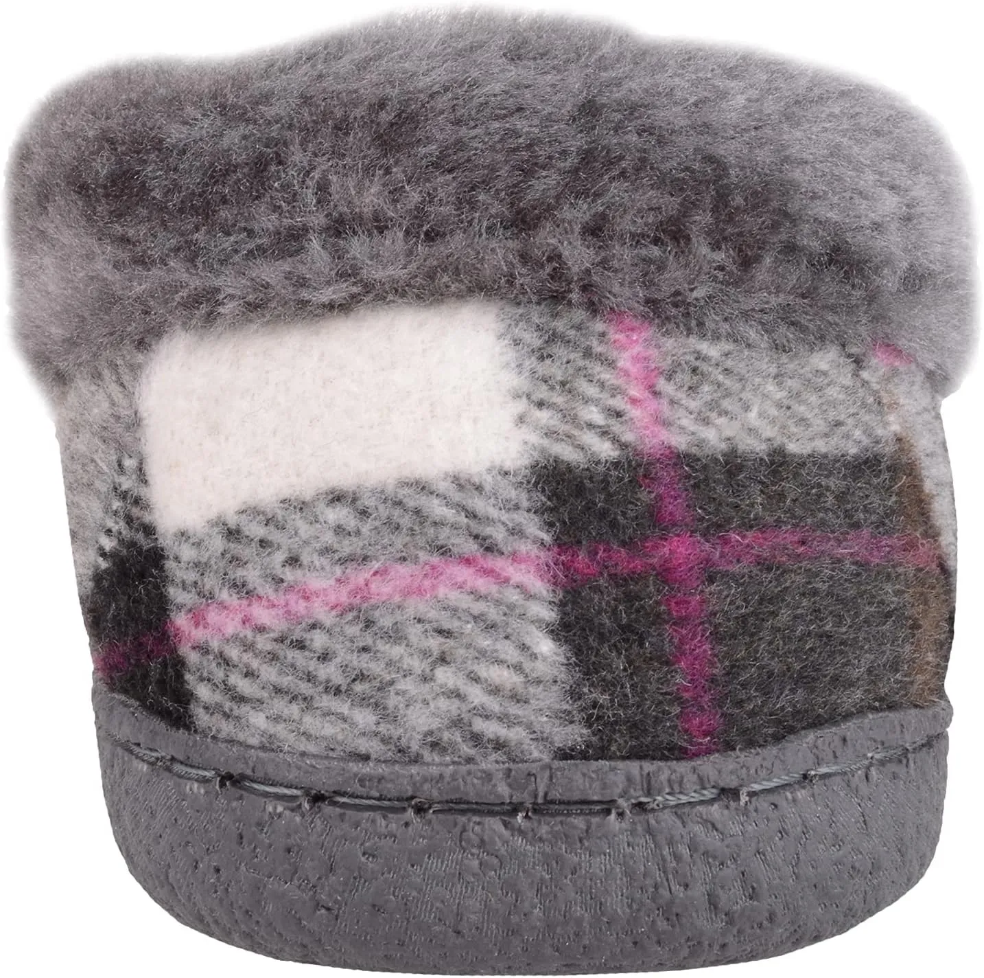 ABSOLUTE FOOTWEAR Womens Slip On Traditional Tartan Checked Faux Fur Winter Moccasin Style Slipper
