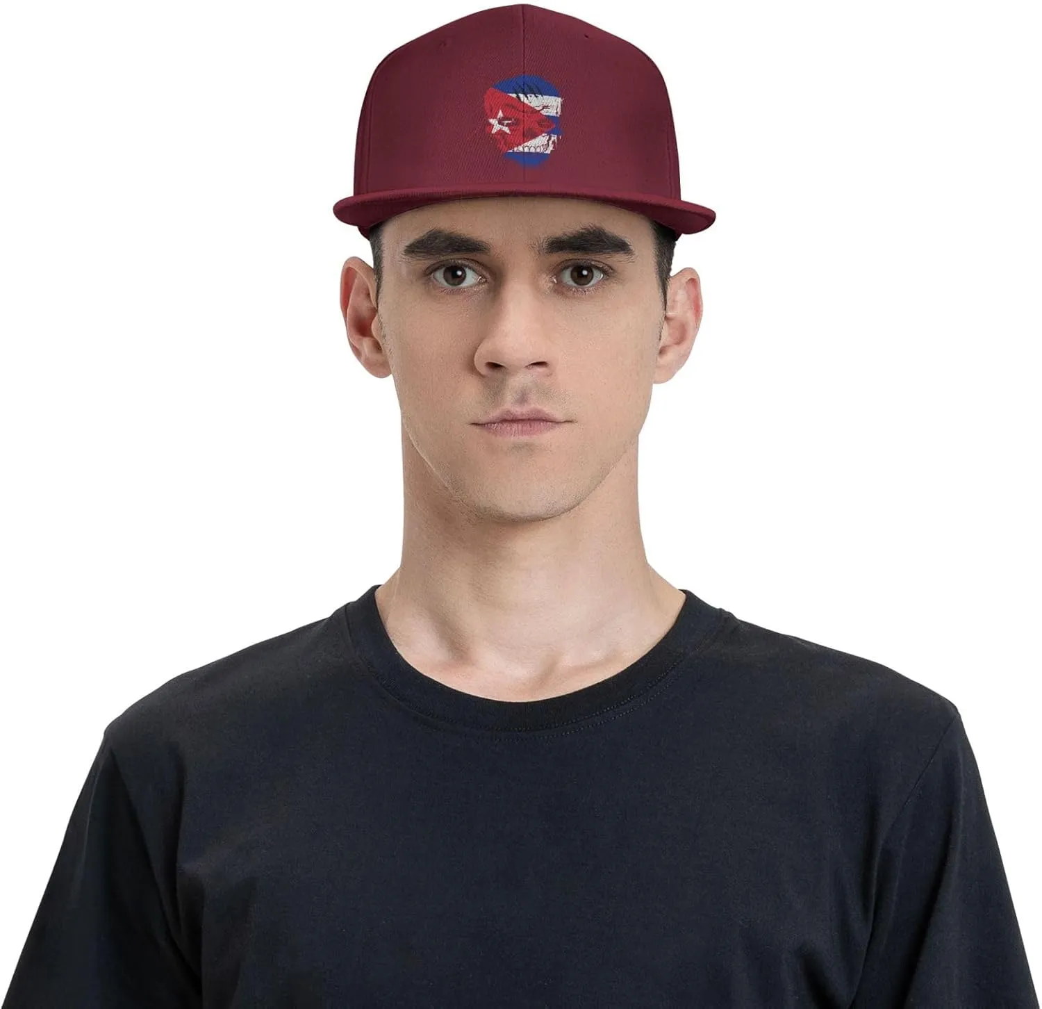 Adjustable Creative Cuba Patriot Skull National Flag Snapback Hat for Men Women Baseball Cap Dad Hats