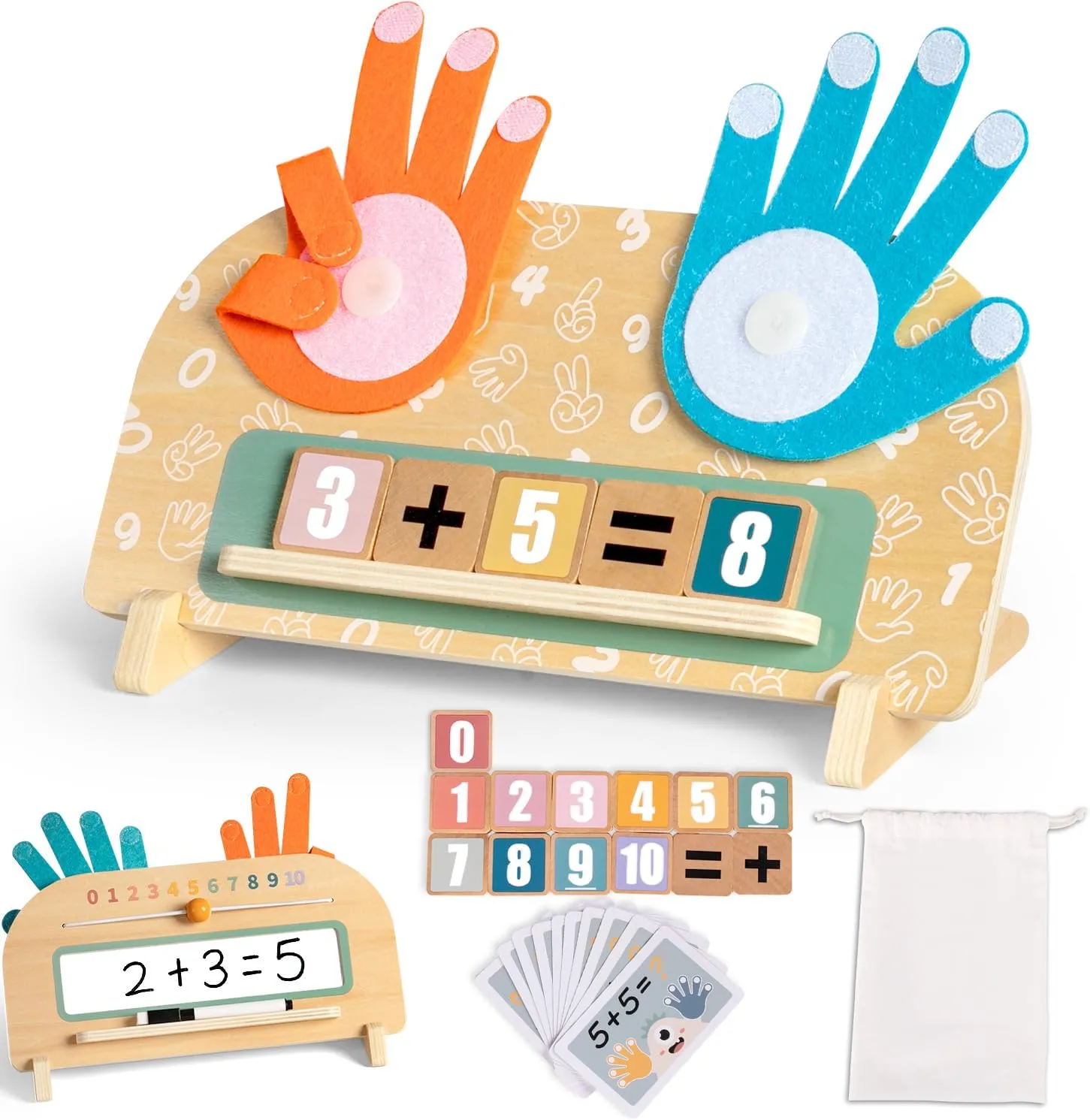 aiwo 2 in 1 Montessori Preschool Learning Toys for Toddlers 3-5, Educational Math Manipulatives for 3 4 5 Year Old, Learning Counting Toys with Number Blocks Gift for Boys and Girls