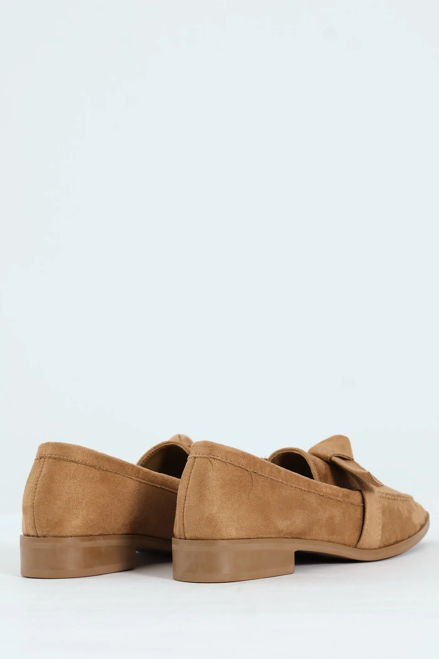 Almond Toe Bow Loafer - Taupe