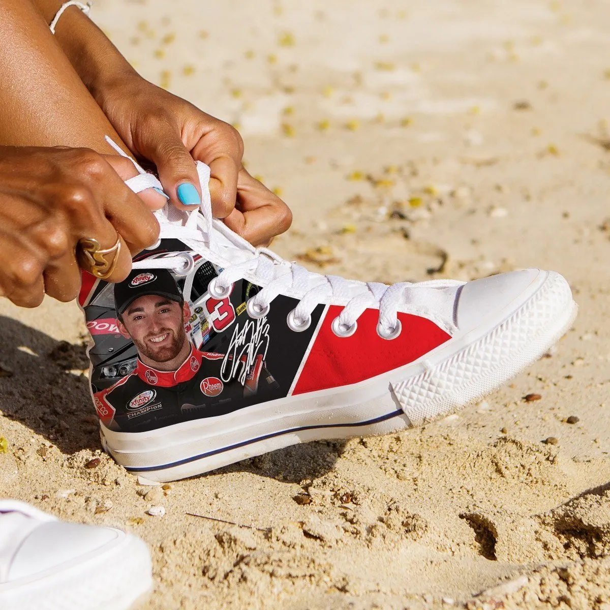 austin dillon ladies high top sneakers