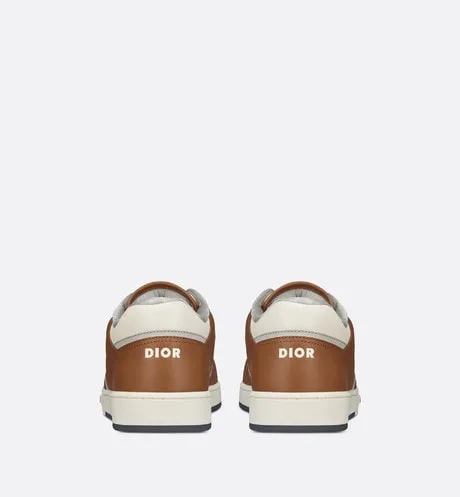 B27 Low-Top Sneaker • Brown and Cream Smooth Calfskin with Beige and Black Dior Oblique Jacquard