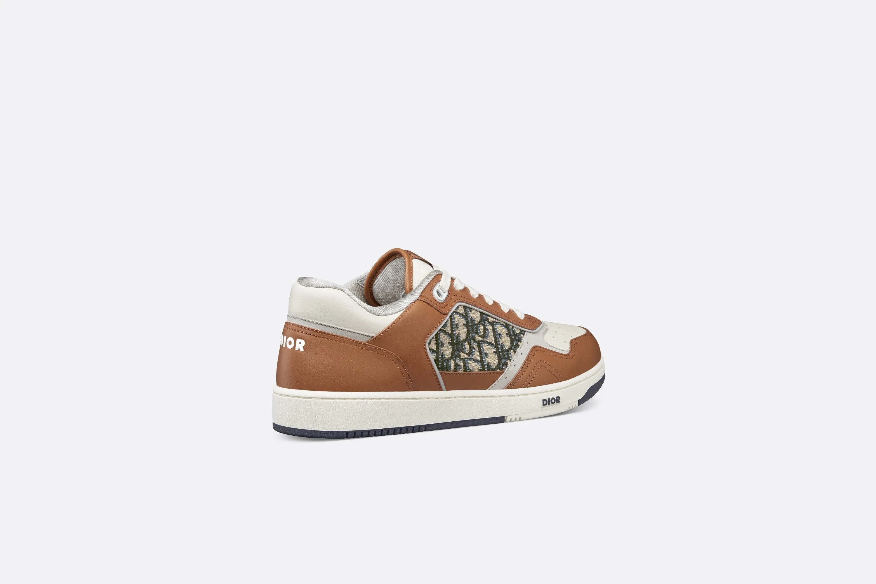 B27 Low-Top Sneaker • Brown and Cream Smooth Calfskin with Beige and Black Dior Oblique Jacquard
