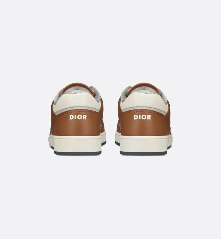 B27 Low-Top Sneaker • Brown and Cream Smooth Calfskin with Beige and Black Dior Oblique Jacquard