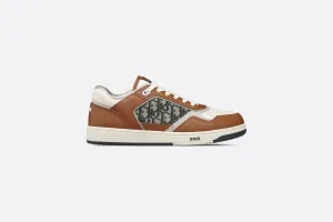 B27 Low-Top Sneaker • Brown and Cream Smooth Calfskin with Beige and Black Dior Oblique Jacquard