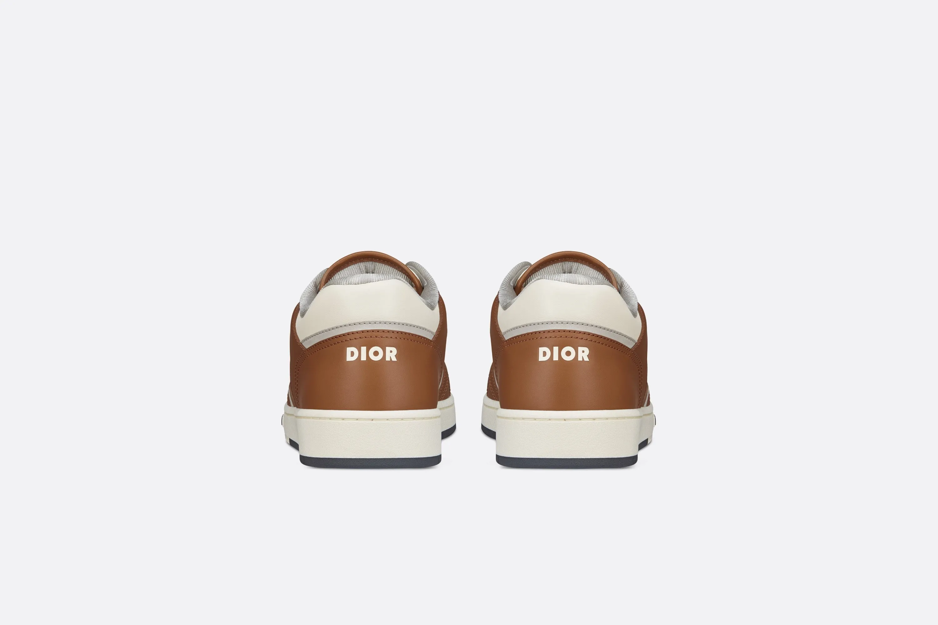 B27 Low-Top Sneaker • Brown and Cream Smooth Calfskin with Beige and Black Dior Oblique Jacquard