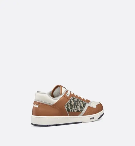 B27 Low-Top Sneaker • Brown and Cream Smooth Calfskin with Beige and Black Dior Oblique Jacquard