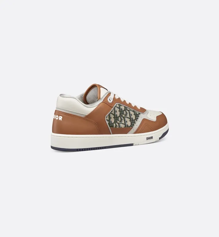 B27 Low-Top Sneaker • Brown and Cream Smooth Calfskin with Beige and Black Dior Oblique Jacquard