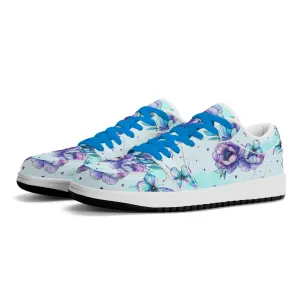 Blue Flowers Low Top Leder Sneaker für Herren