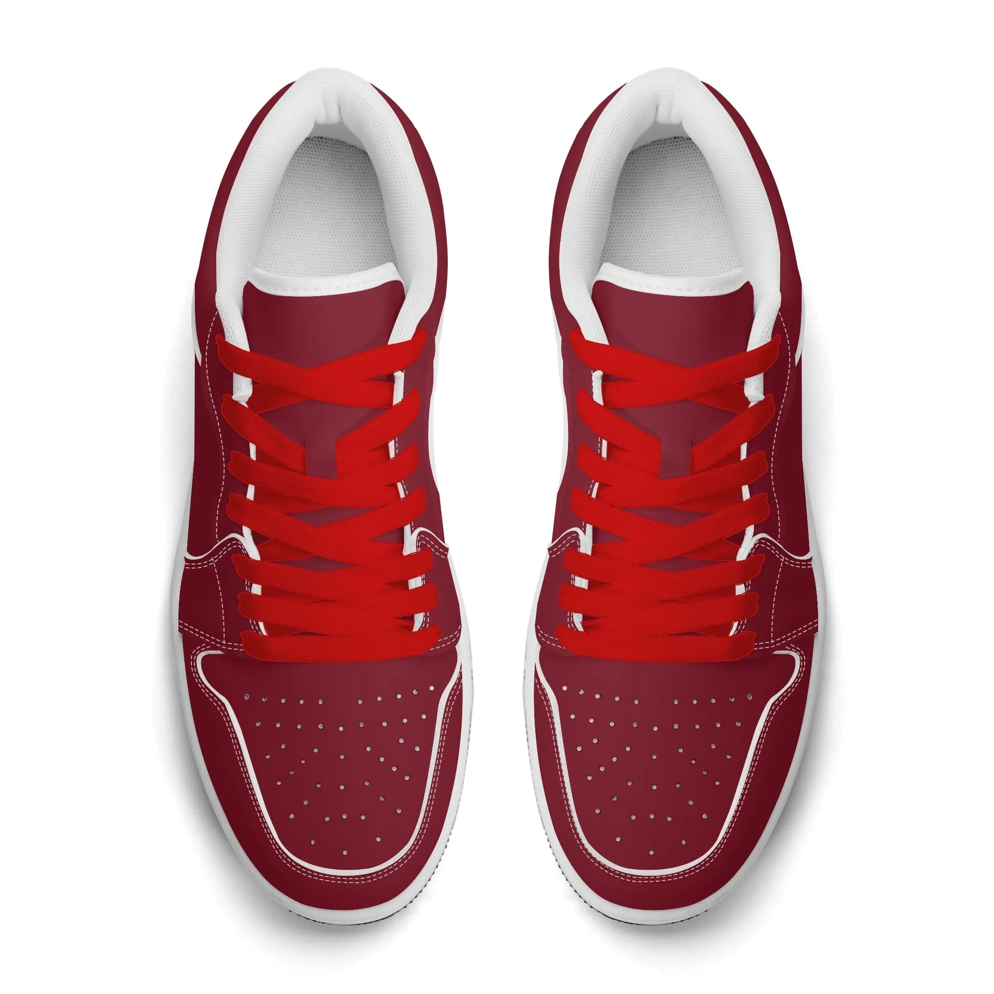 Burgund Low Top Leder Sneaker für Herren