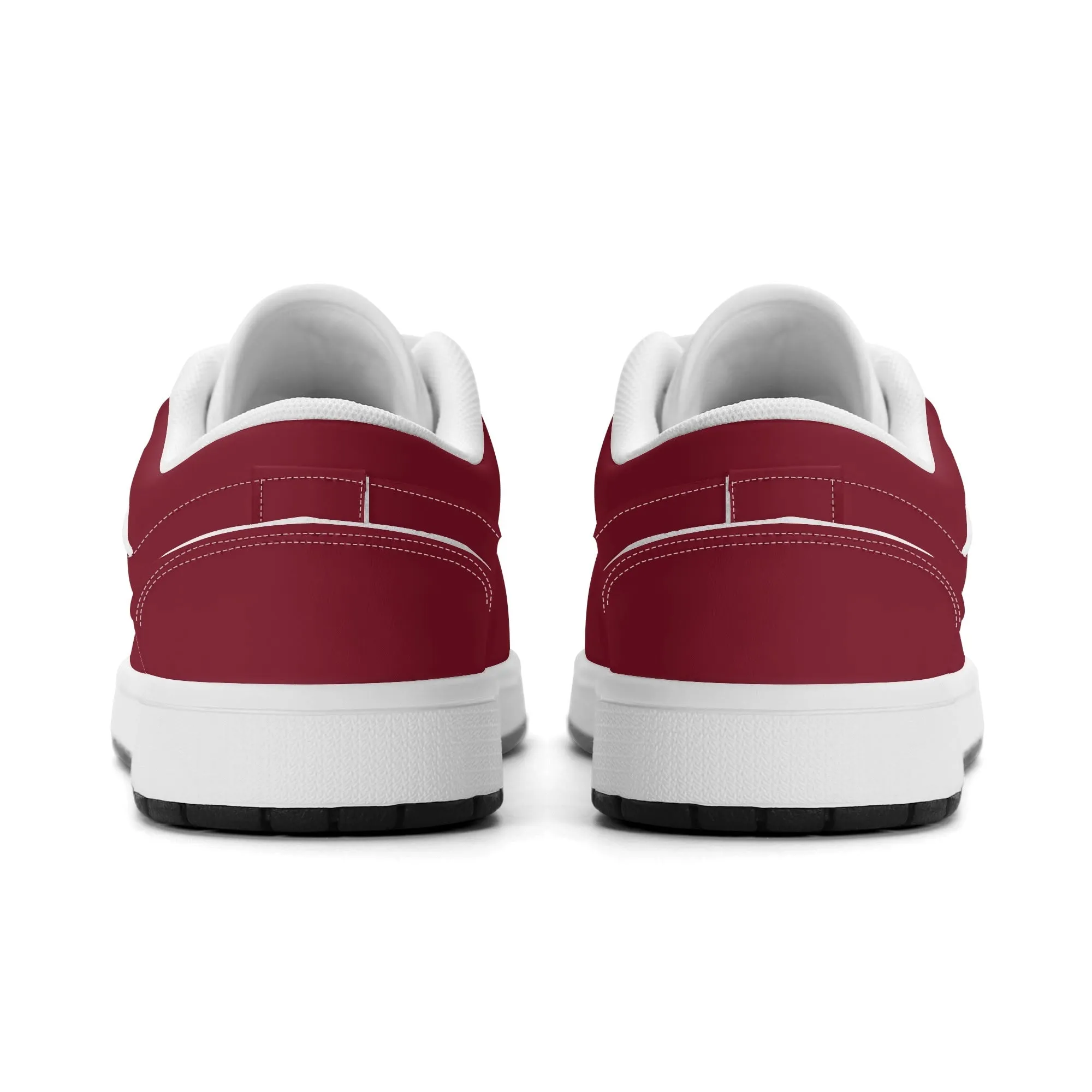 Burgund Low Top Leder Sneaker für Herren