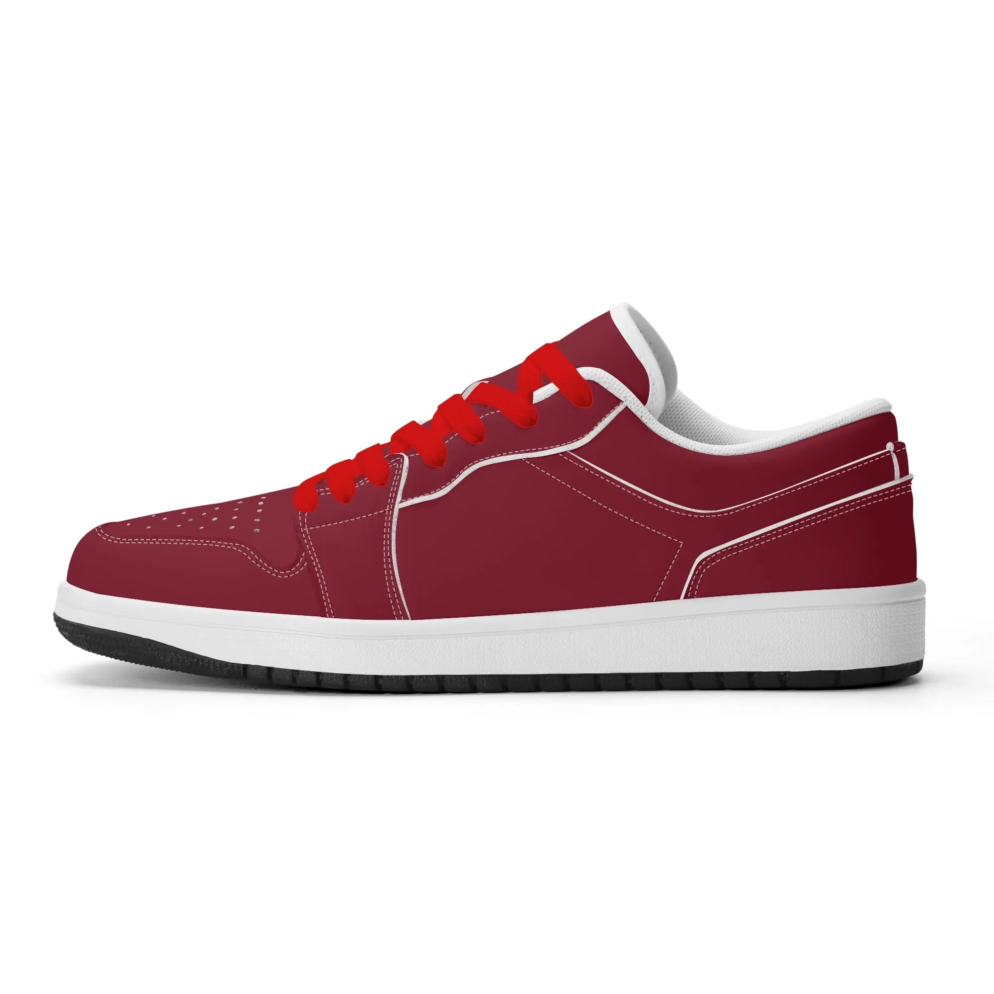 Burgund Low Top Leder Sneaker für Herren