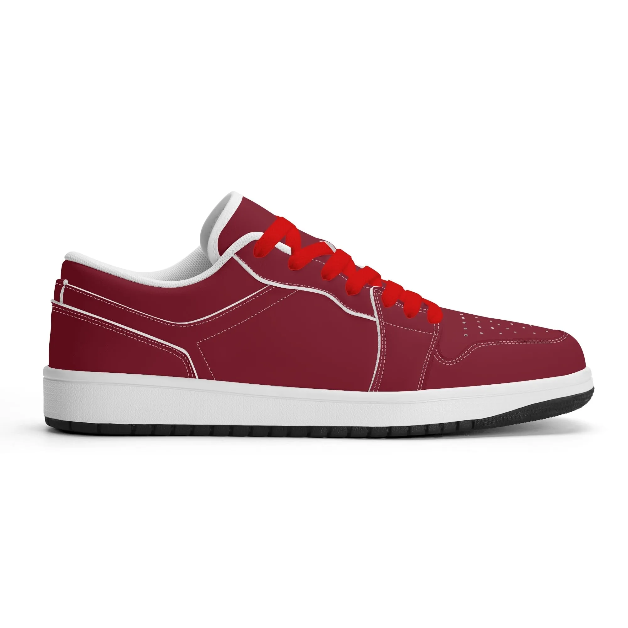 Burgund Low Top Leder Sneaker für Herren