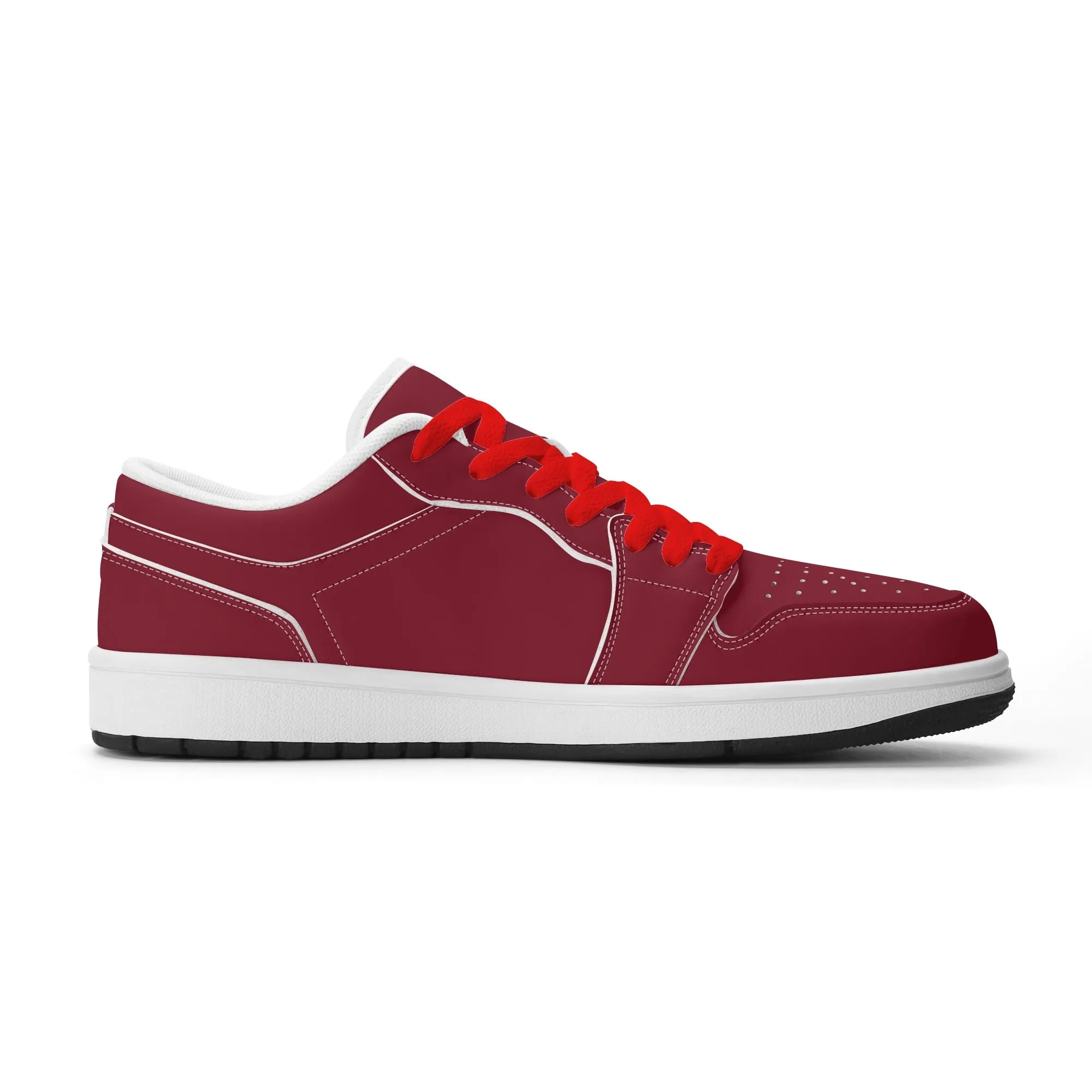 Burgund Low Top Leder Sneaker für Herren
