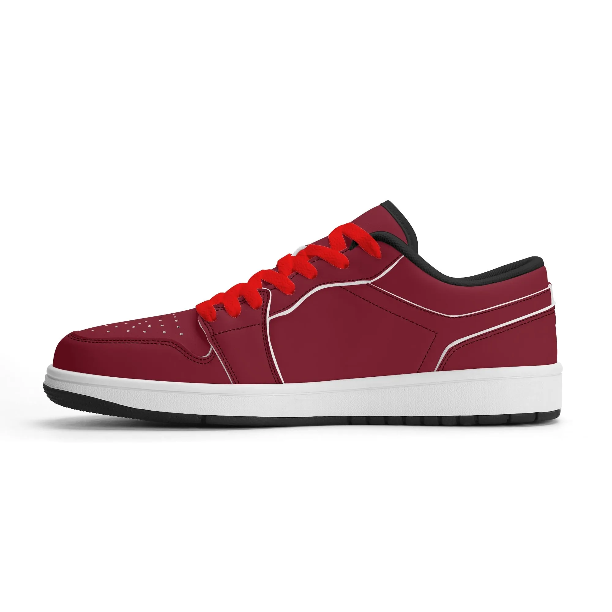 Burgund Low Top Leder Sneaker für Herren