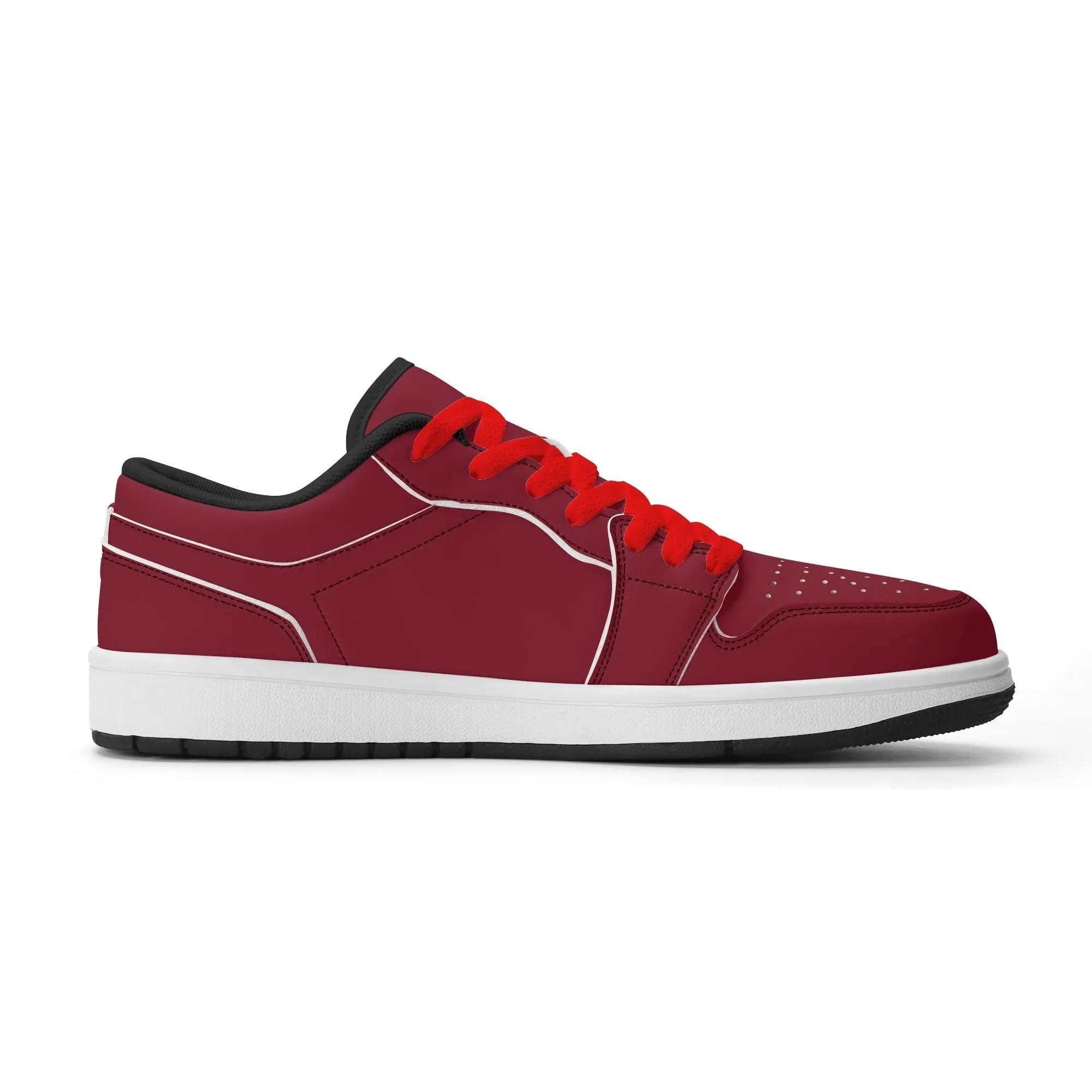 Burgund Low Top Leder Sneaker für Herren
