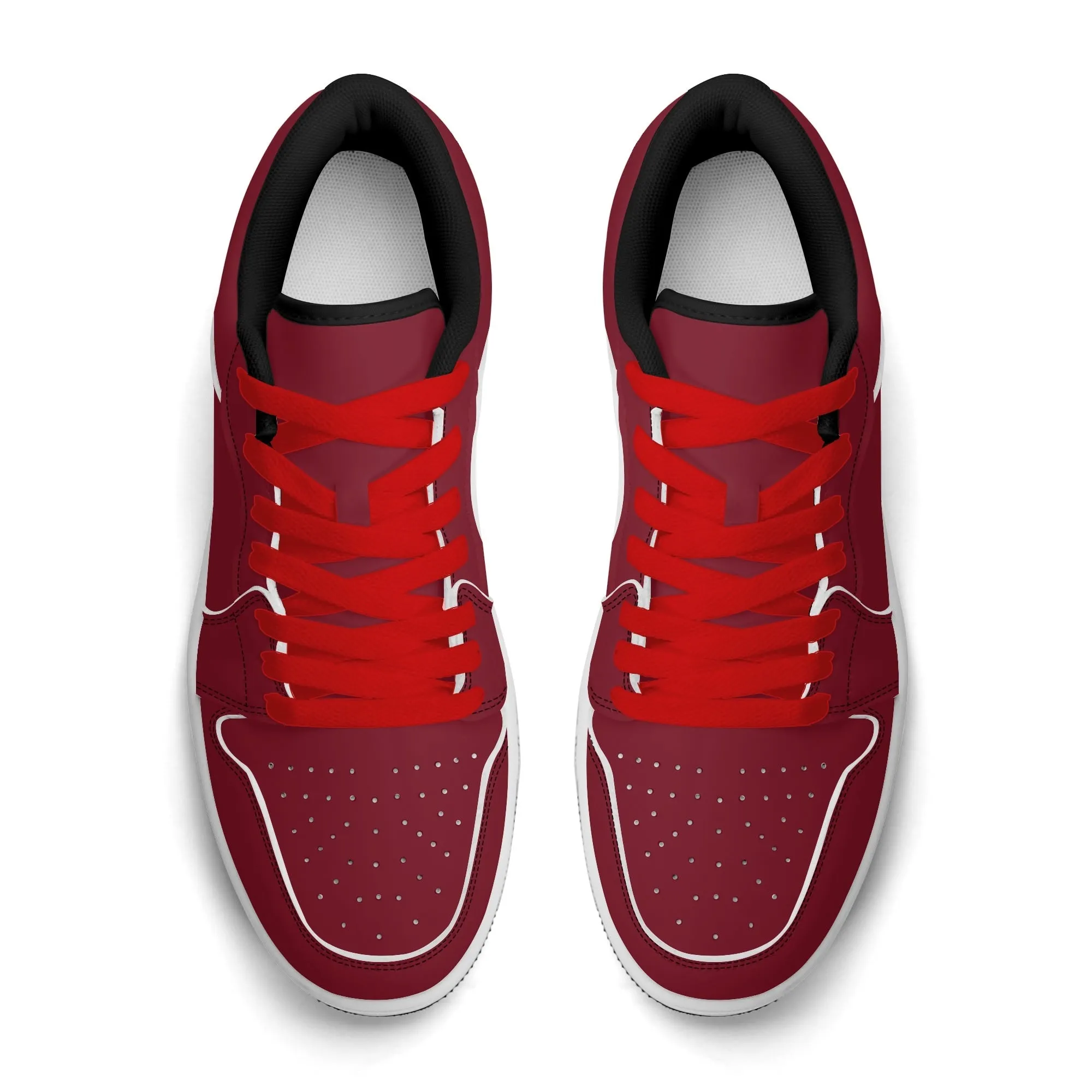Burgund Low Top Leder Sneaker für Herren