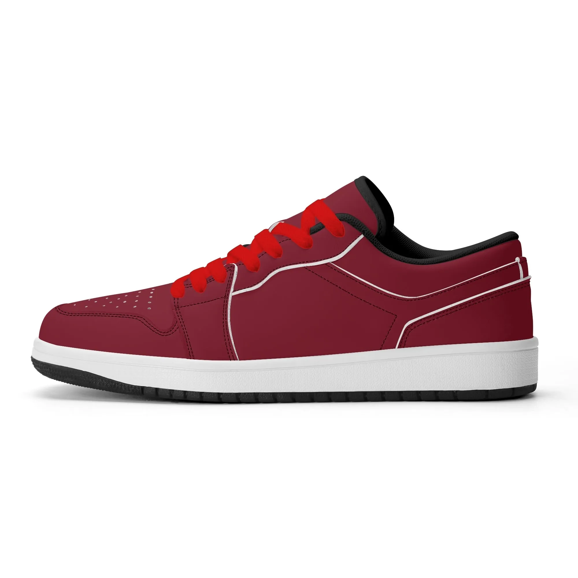 Burgund Low Top Leder Sneaker für Herren