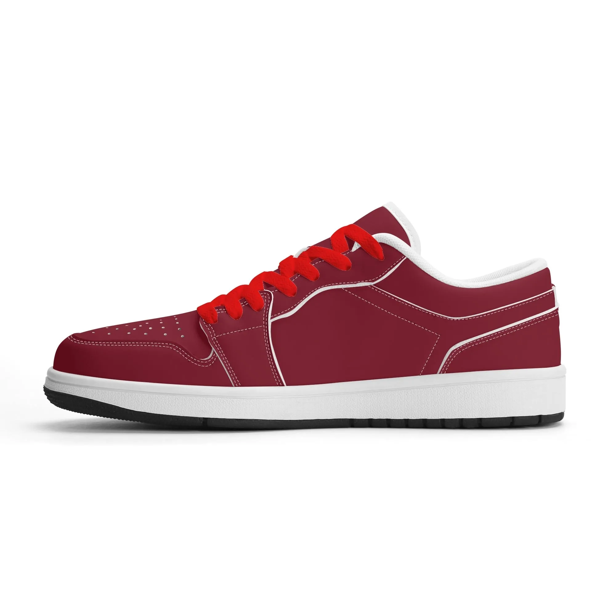 Burgund Low Top Leder Sneaker für Herren