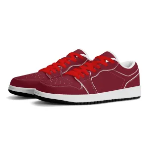 Burgund Low Top Leder Sneaker für Herren