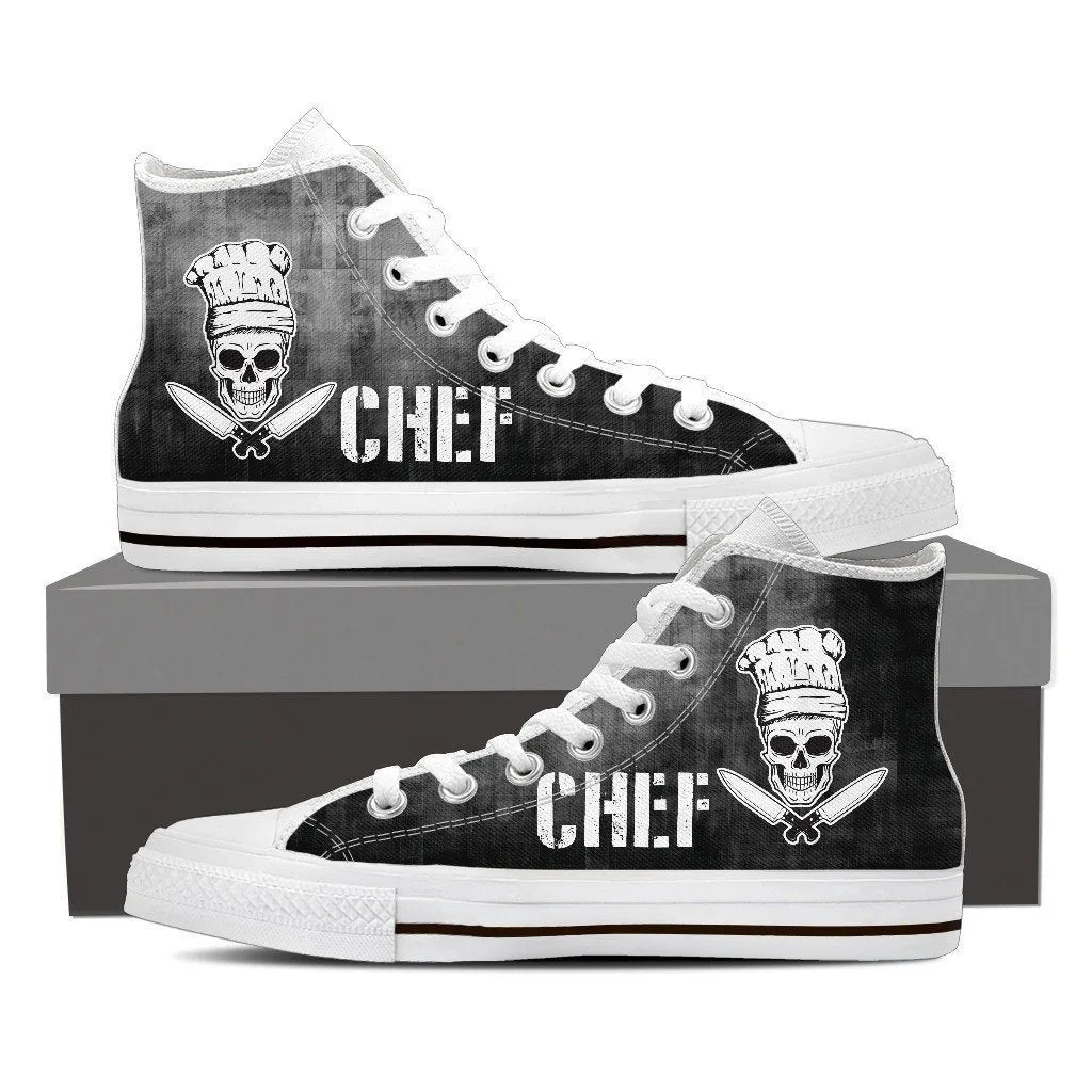 chef skull knifes ladies high top sneakers