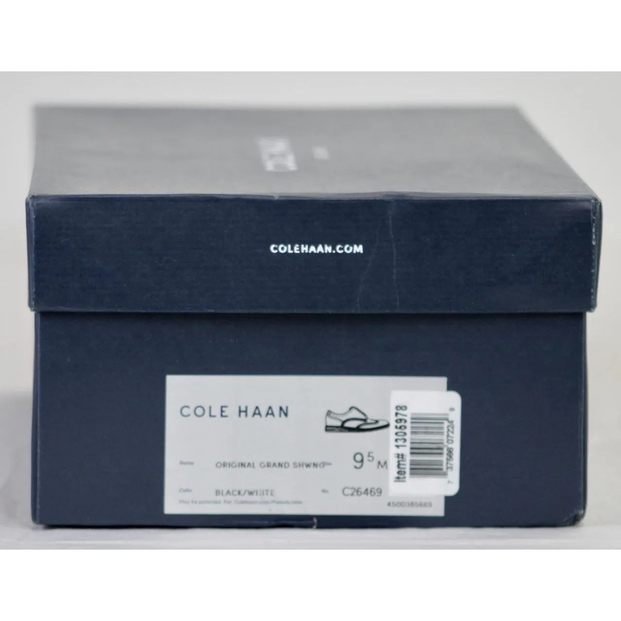 Cole Haan Original Men's Grand Shortwing Oxford shoe Size 9.5 Black/White