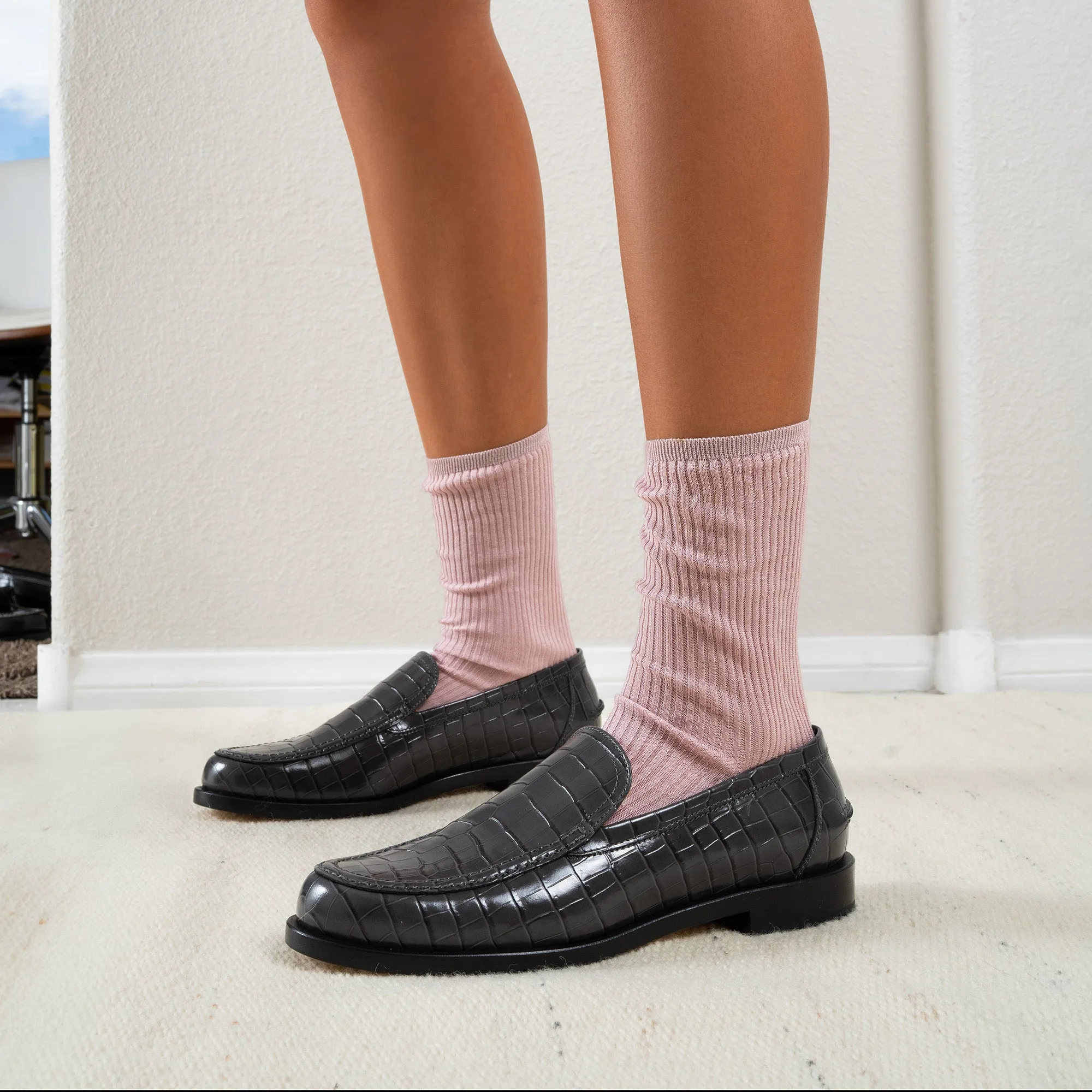 College Loafer Charcoal Crocco