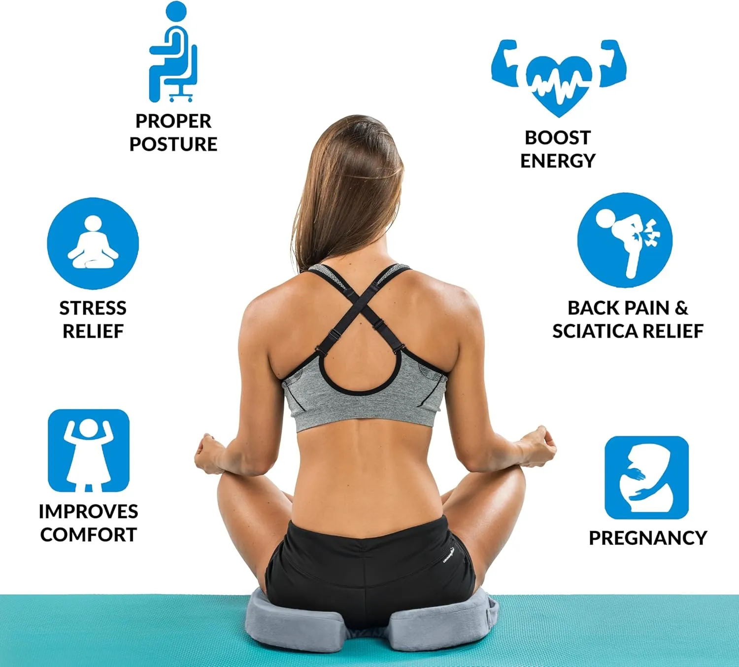 ComfiLife Premium Gel & Memory Foam Seat Cushion – Doctor Recommended Office Chair Cushion, Car Seat Cushion – Chair Cushions for Back & Sciatica Pain Relief – Seat Cushions for Office Desk (Charcoal)
