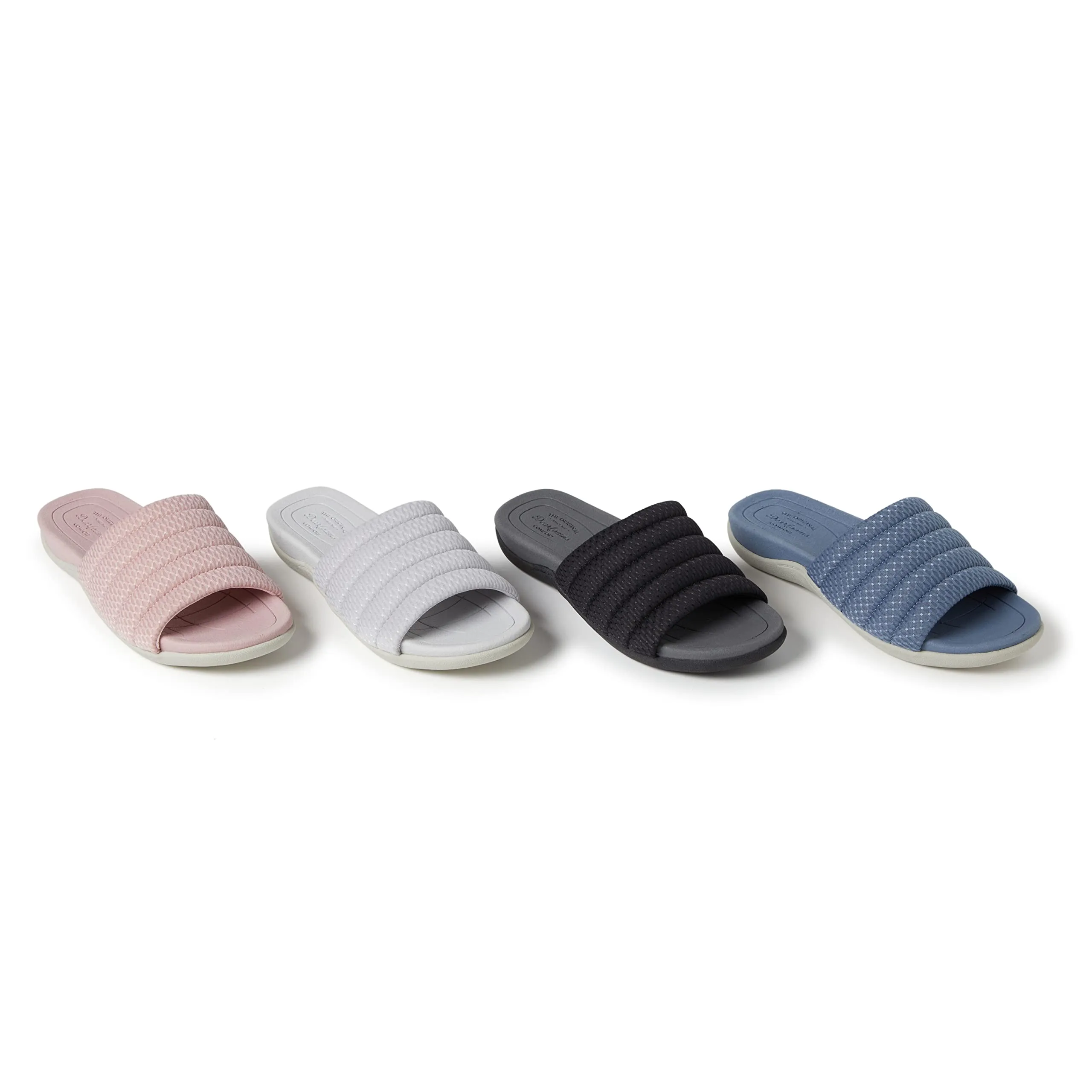 Dearfoams Women's Original Comfort Emma Slip on Slide Sandal with Arch Support, Mauve, 8.5