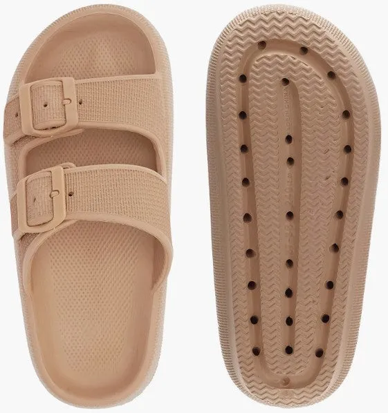 EVA DOUBLE STRAP OPEN TOE SLIDE SANDALS SLIPPERS  | 40SP011