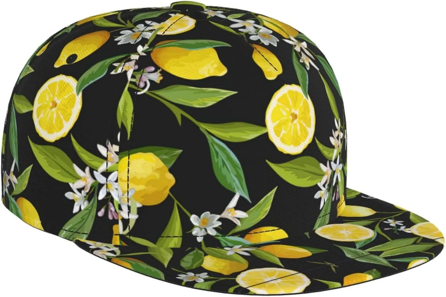 Fashionable Yellow Lemon Print Baseball Cap for Men and Women â€“ Adjustable, Four Seasons, Sports & Travel Hat