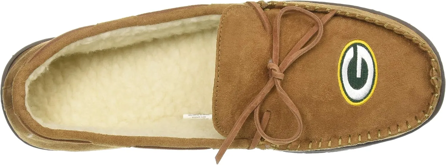 FOCO Men's NFL Football Team Logo Moccasin Slippers