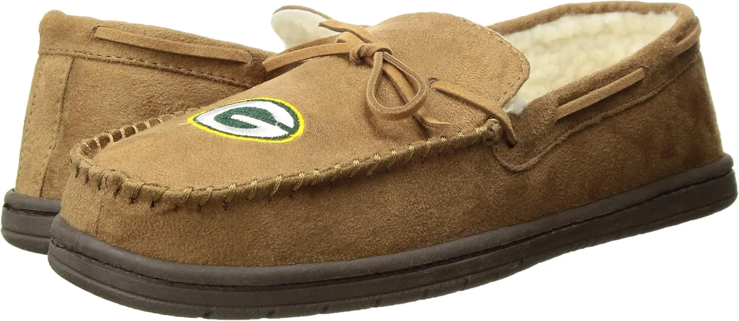 FOCO Men's NFL Football Team Logo Moccasin Slippers