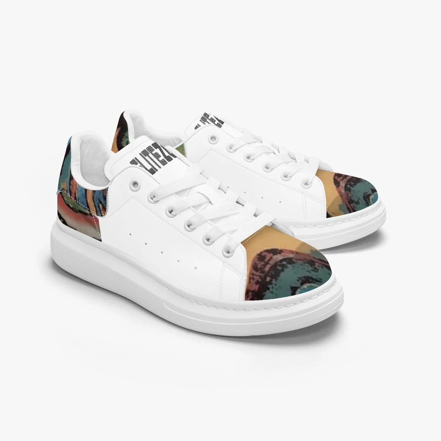 FZ Unisex Safari Print Leather Oversized Sneakers