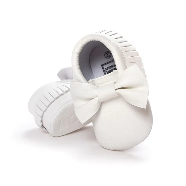 Handmade Soft Bottom Fashion Tassels Baby Moccasin Newborn Babies Shoes 19-colors PU leather Prewalkers Boots