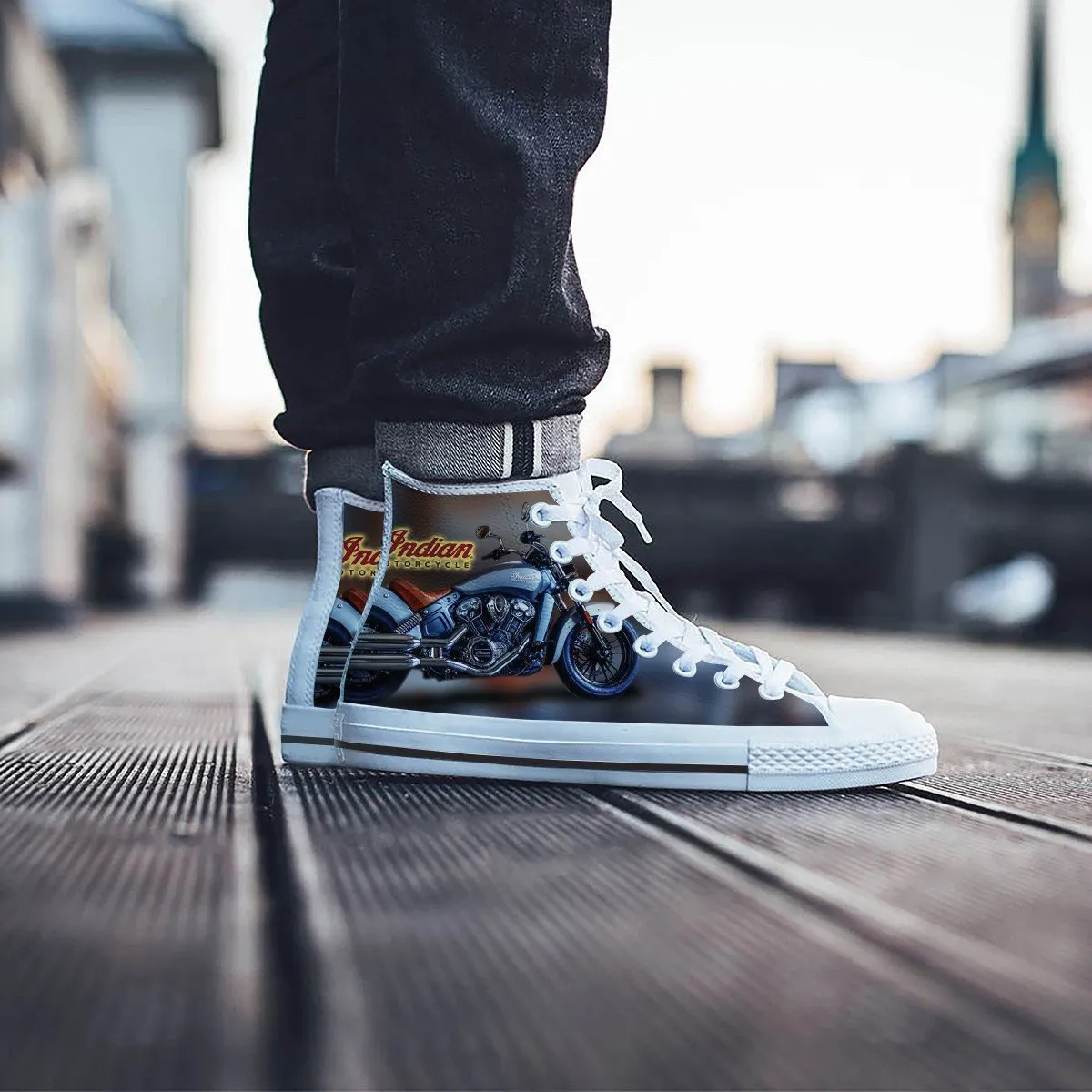indian motorcycles mens high top sneakers