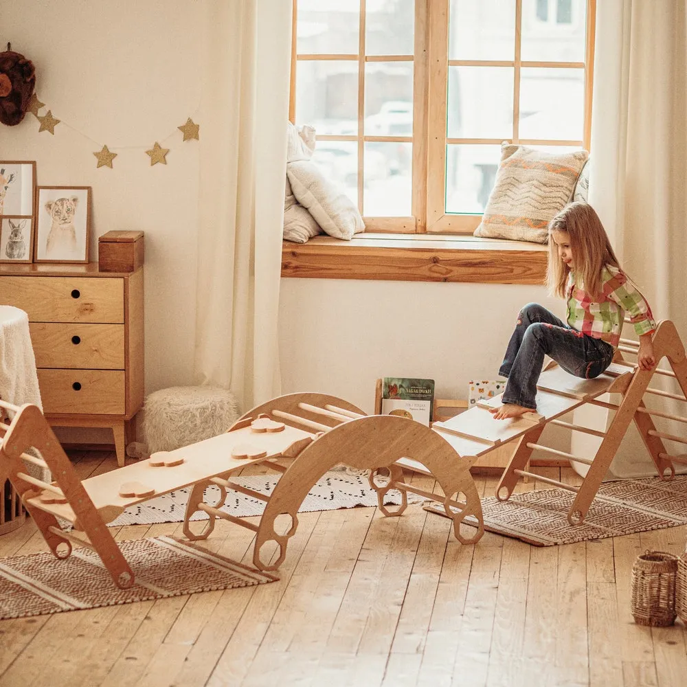 items Don't miss out - Foldable Four Arch of TWO Climbing gym dreieck   Montessori Bundle deal Climbing Triangle Set furniture   ramp/slide, Montessori Wooden