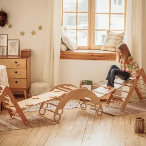 items Don't miss out - Foldable Four Arch of TWO Climbing gym dreieck   Montessori Bundle deal Climbing Triangle Set furniture   ramp/slide, Montessori Wooden
