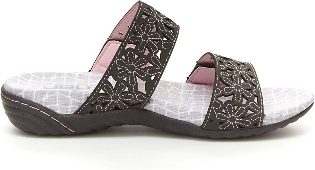 JBU by Jambu Women's Wildflower Slide Sandal, Charcoal, 8 Medium US