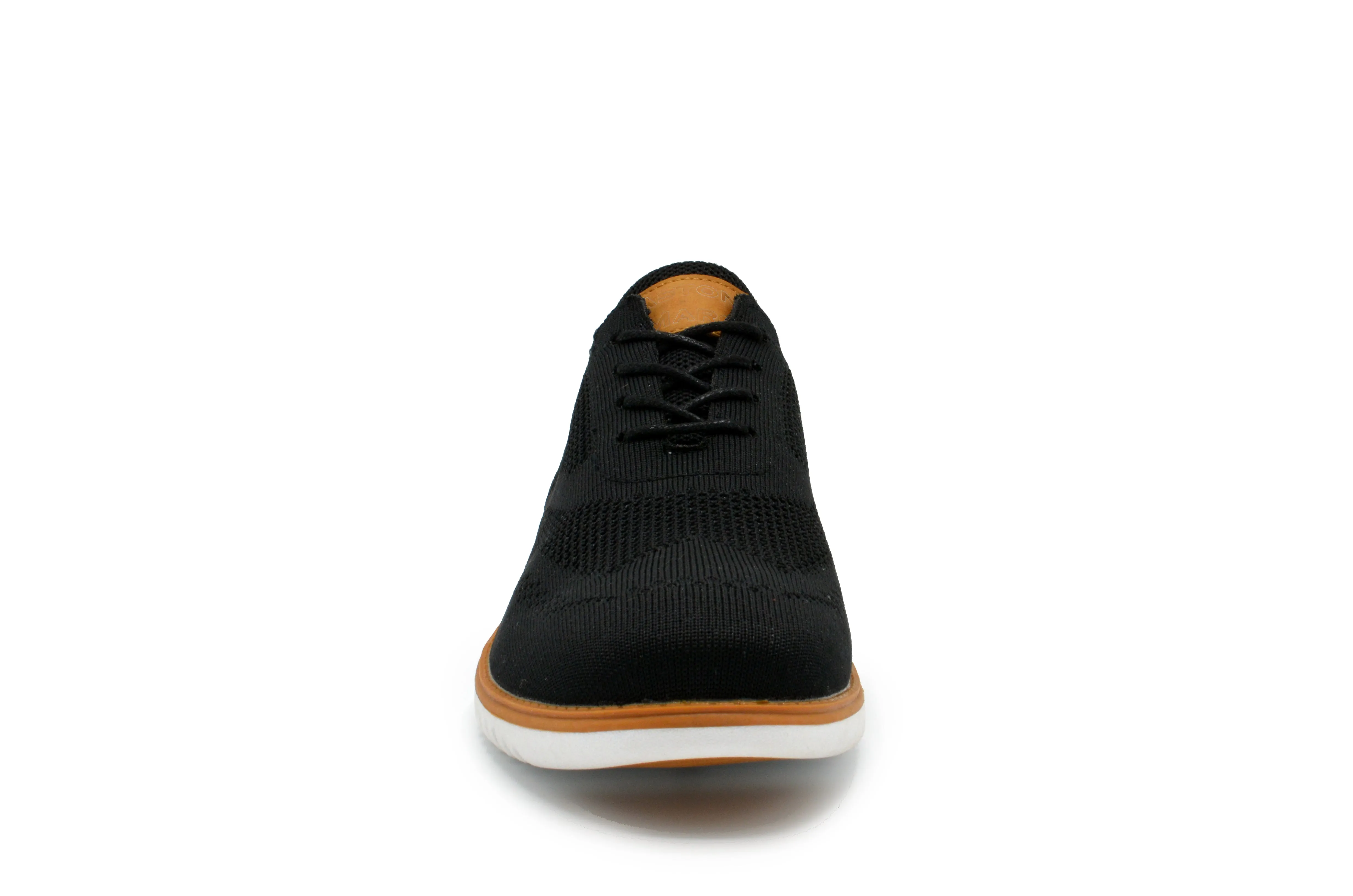 Knit Clapton Wingtip Oxford Shoes - Black