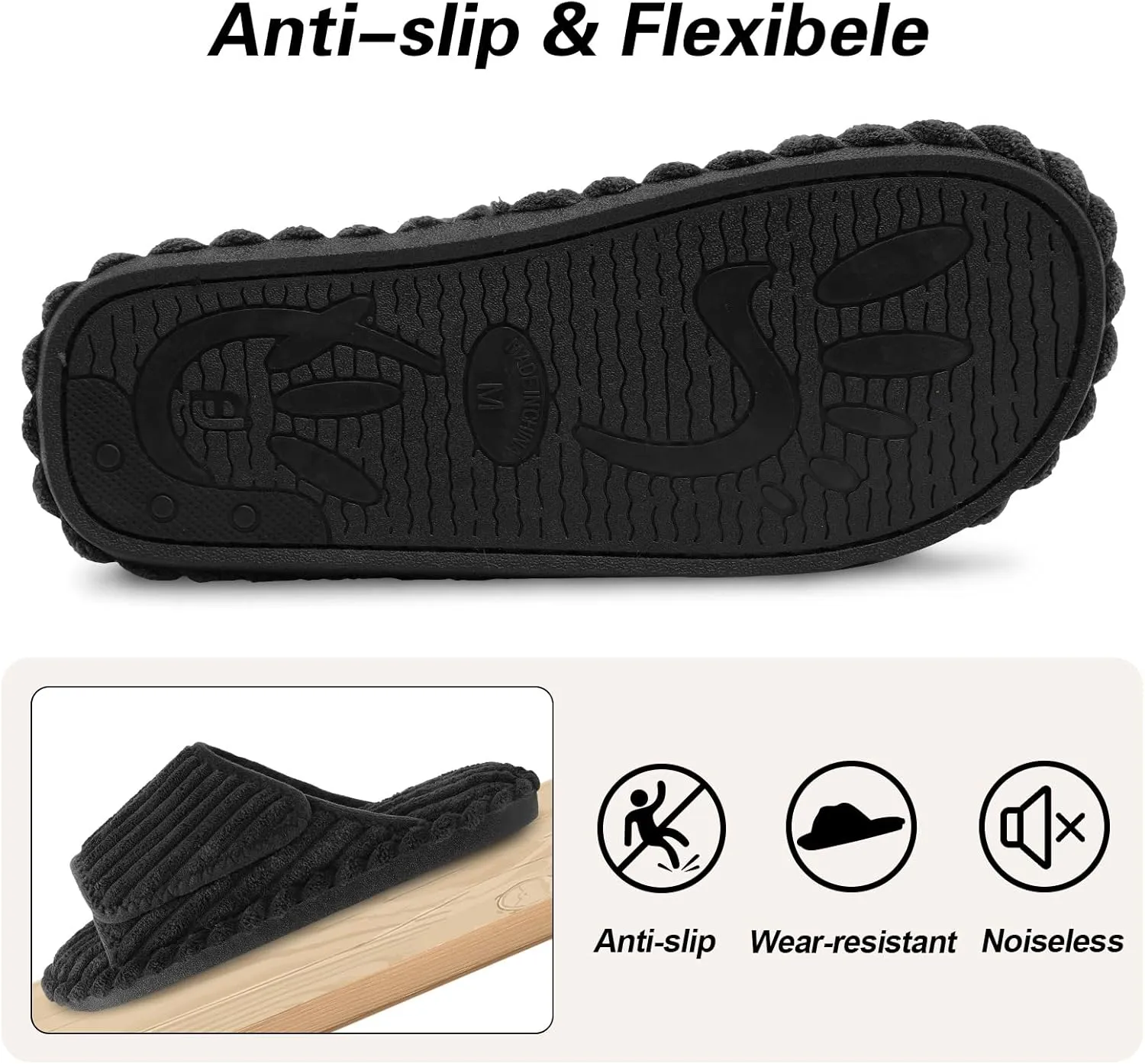 LeIsfIt Slippers for Women Adjustable Open Toe House Slippers Wide Diabetic Shoes Memory Foam Bedroom Slides Arthritis Edema House Shoes