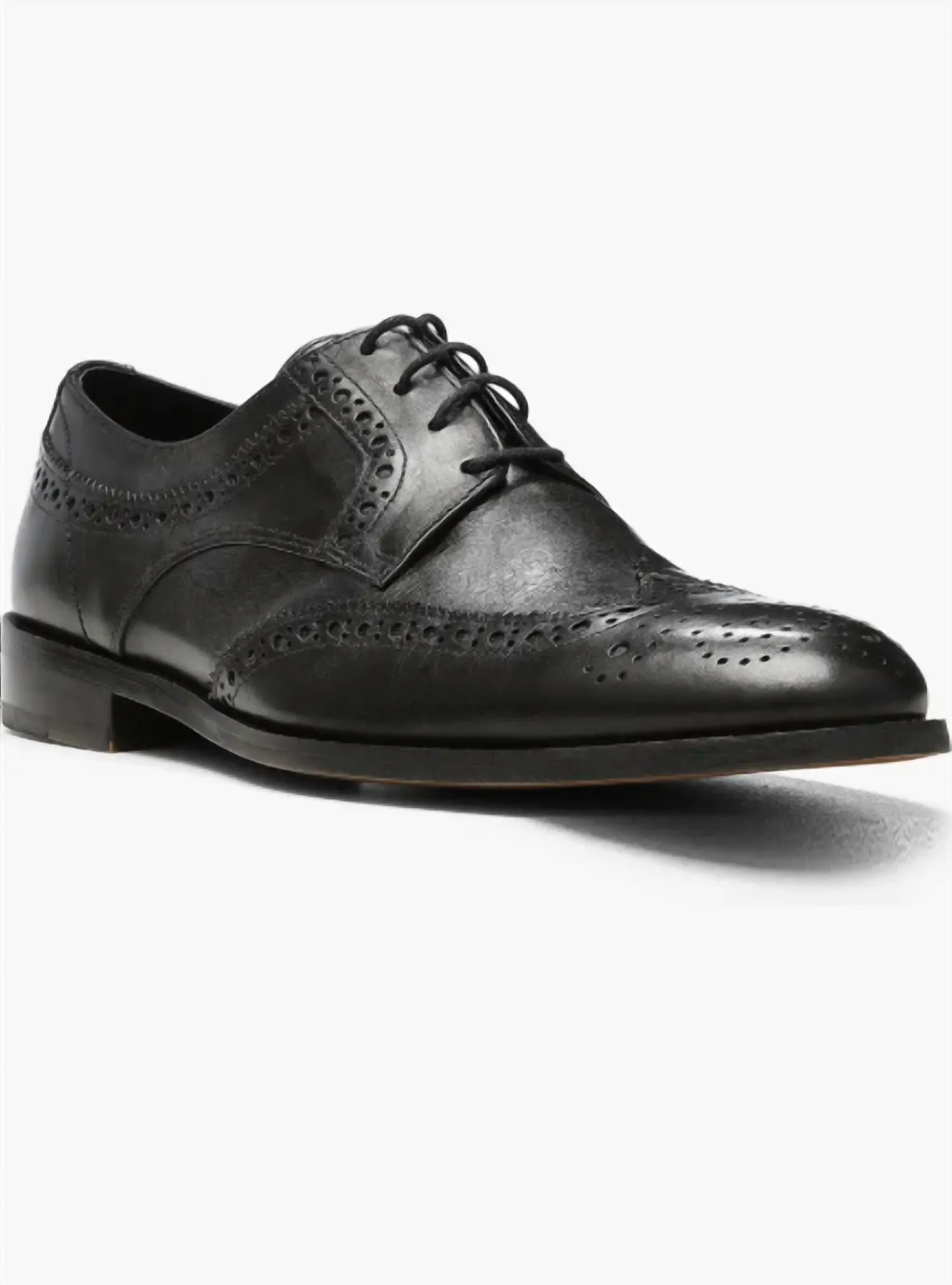Men's Damien Leather Wingtip Derby In Black