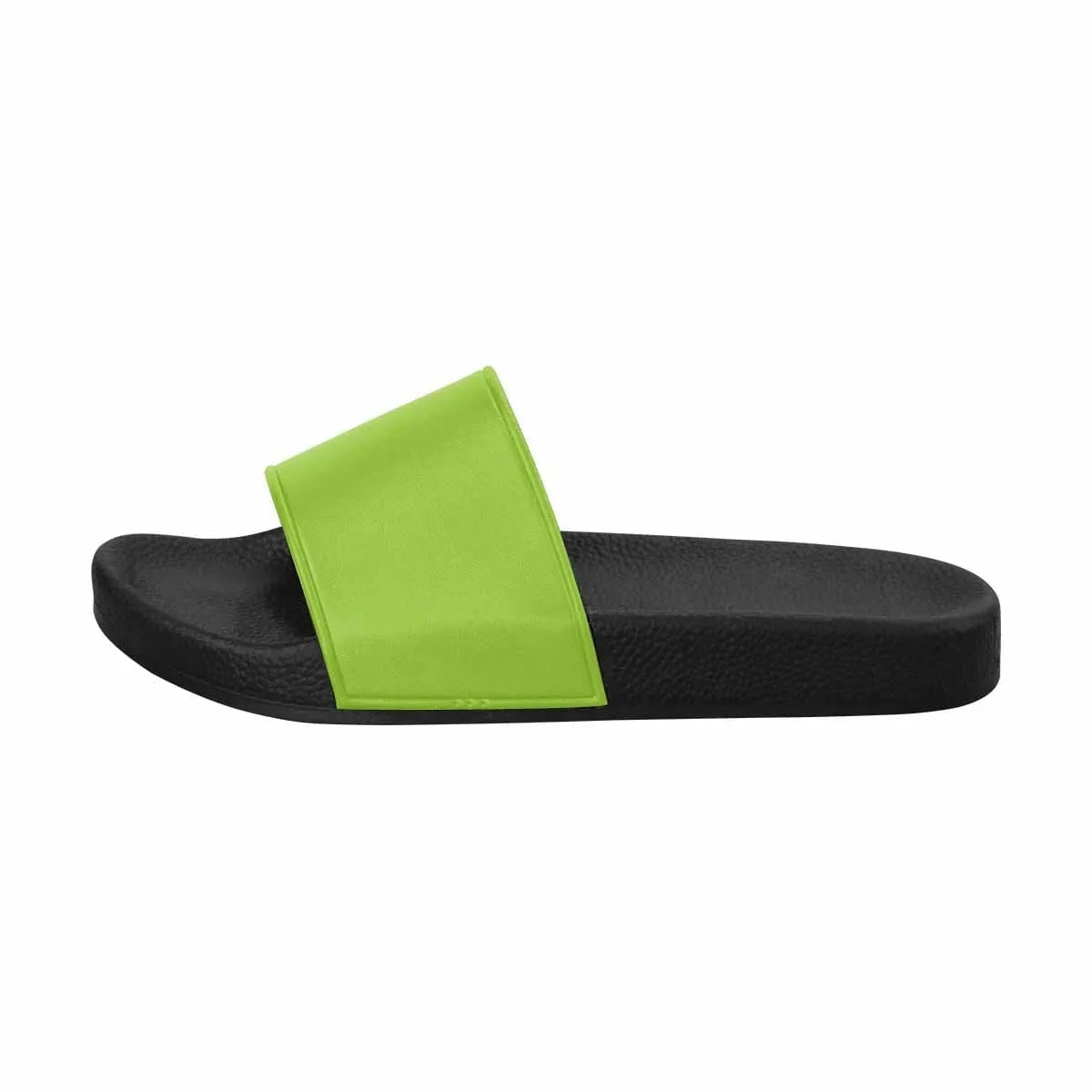 Mens Slide Sandals - Yellow Green Flip Flops by inQue.Style