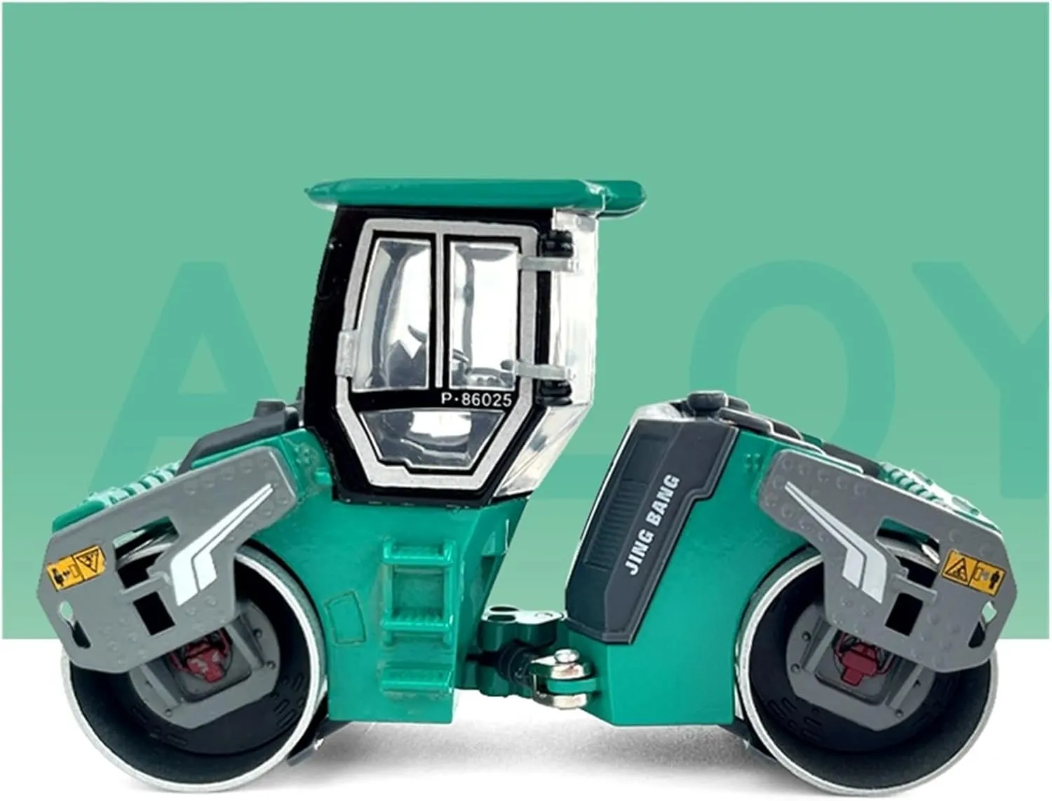 Metal Die Cast Toy Cars 1:60 for Alloy Double Steel Wheel Roller with Open Door Paving Machine Engineering Vehicle Model for Home Or Office Décor(Green)