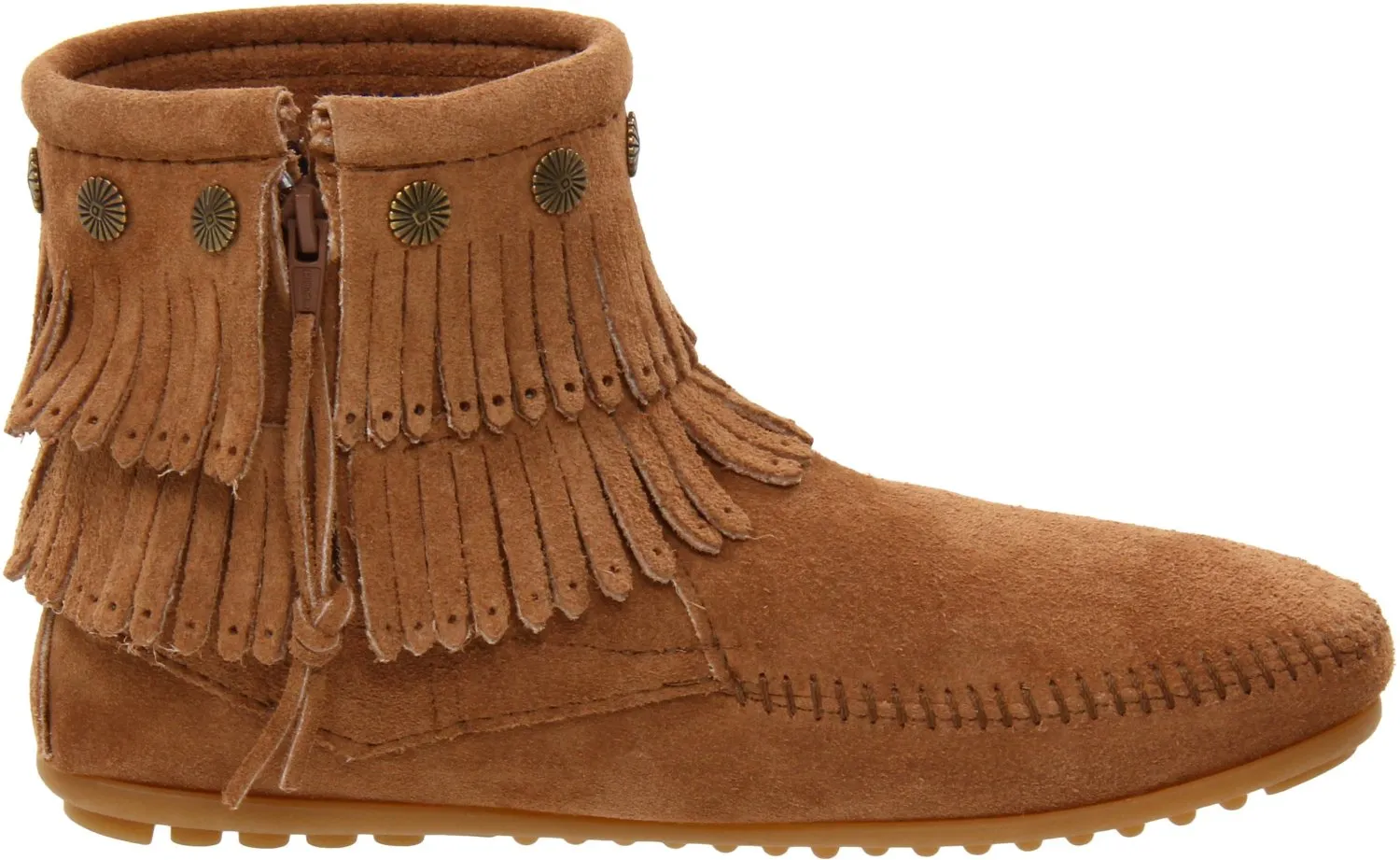 Minnetonka Women's Double-Fringe Side-Zip Boot