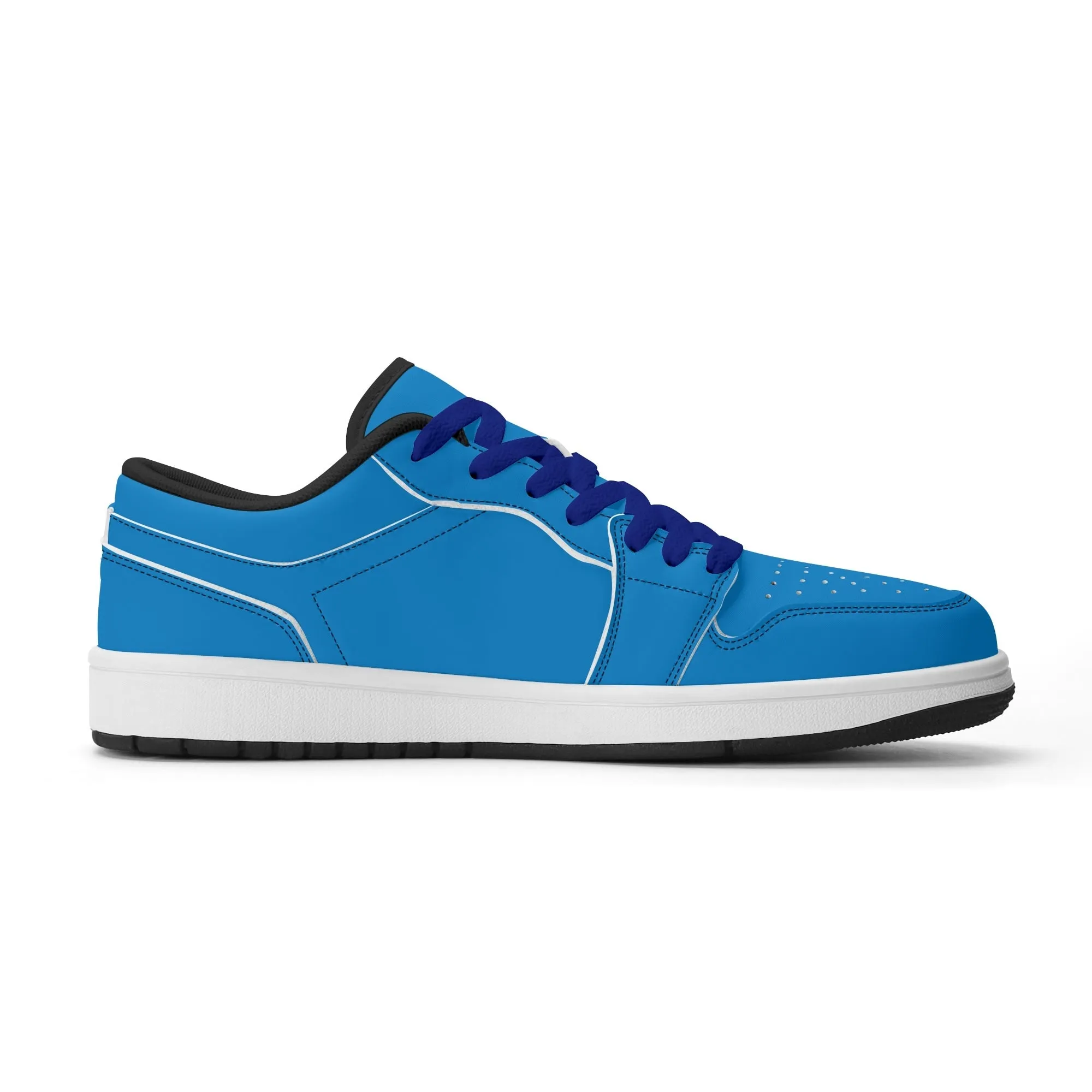 Navy Blue Low Top Leder Sneaker für Herren